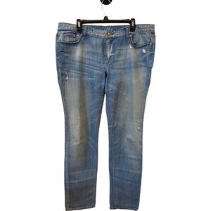 Ann Taylor Blue Straight Leg Jeans 16 Tall